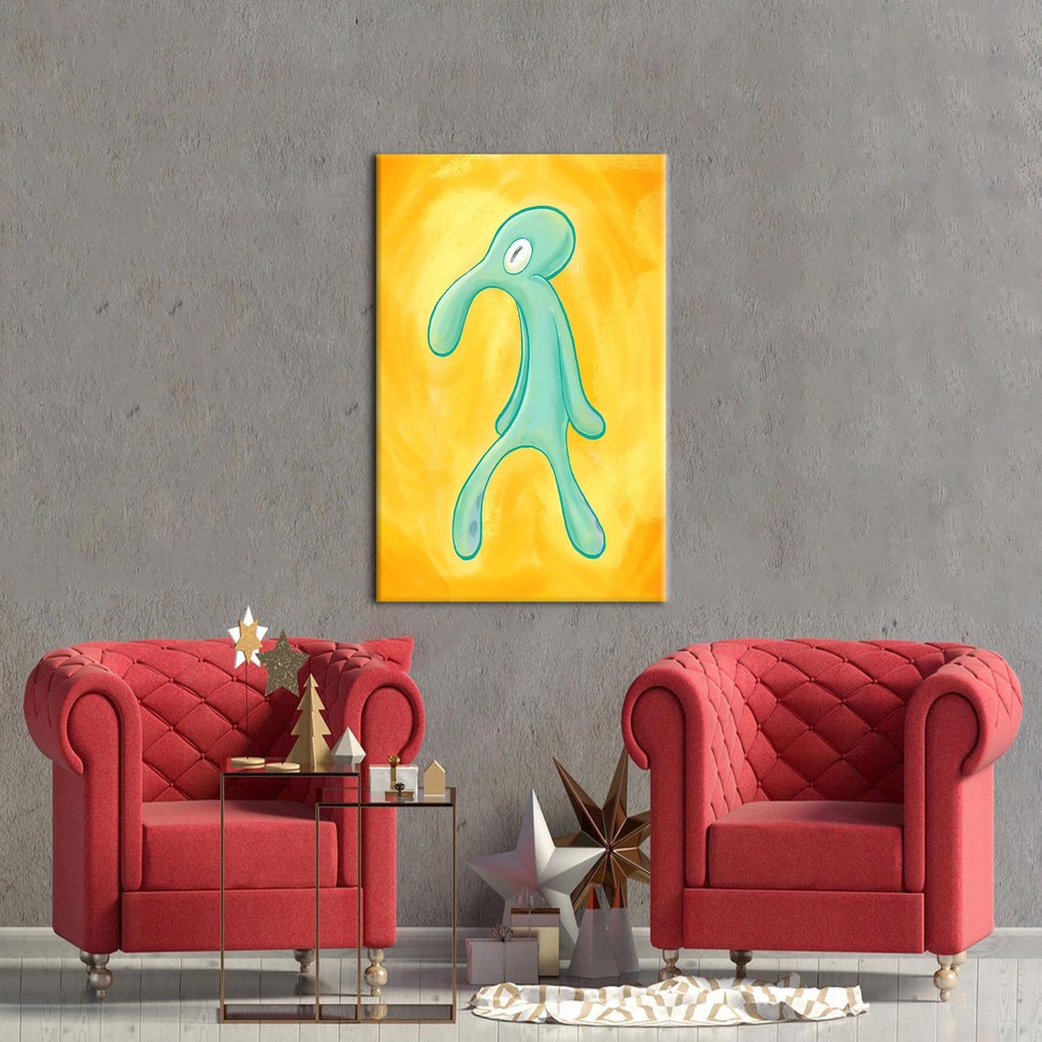 Bold And Brash Squidward Canvas Art Modern Home Decor - Image 3