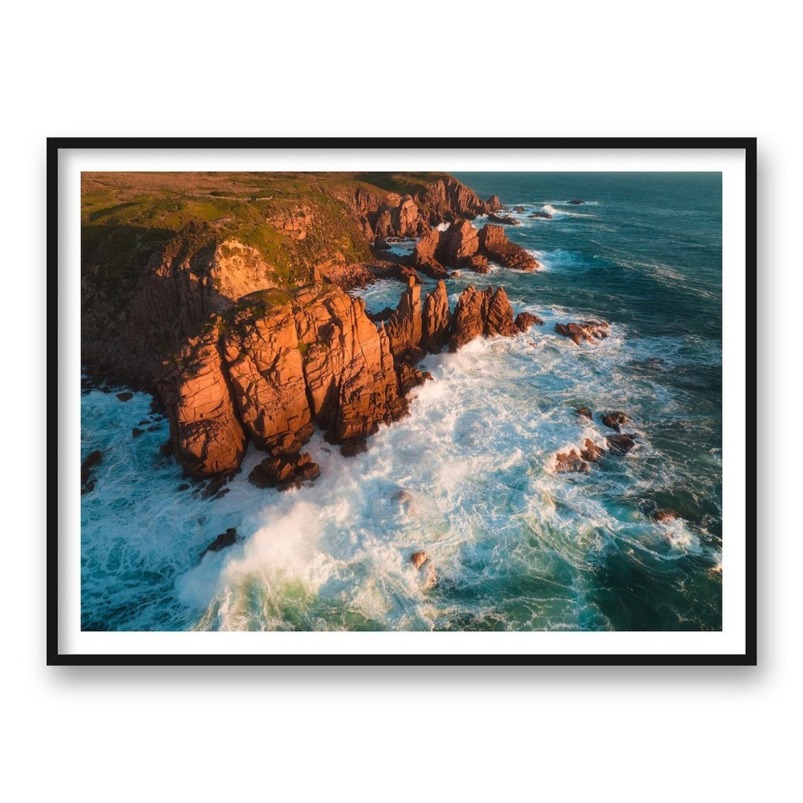 Phillip Island Sunset Granite Cliffs Crashing Waves Coastal Poster - Image 2