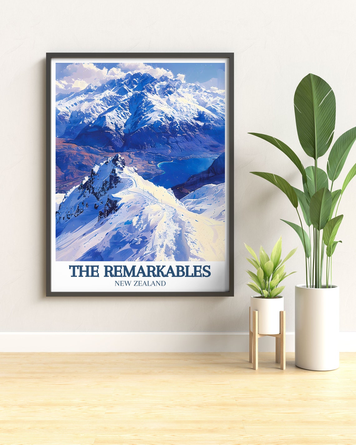 The Remarkables New Zealand Snowy Mountain Range Alpine Poster - Image 3