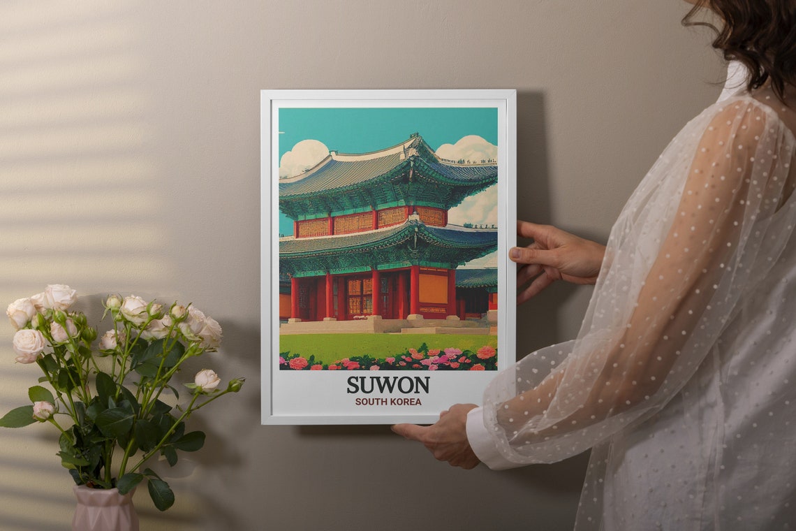 Suwon Hwaseong Haenggung Palace Pavilion Blooming Garden Poster - Image 2