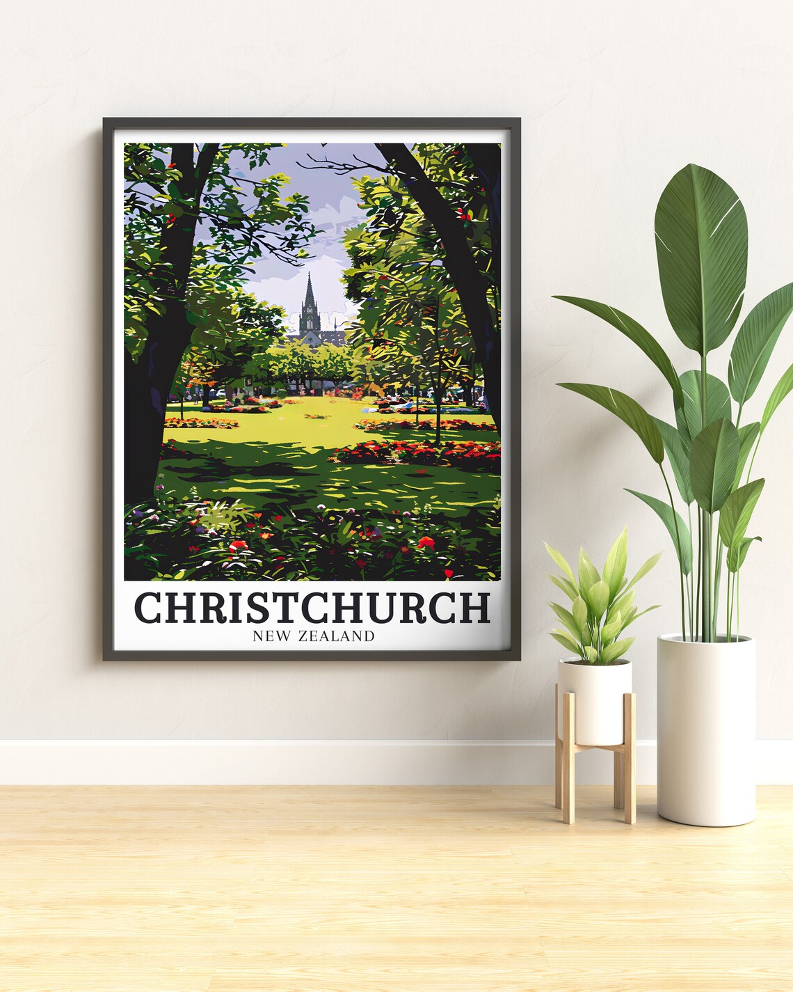 Christchurch Travel Poster, Cathedral and Botanic Gardens - Image 3
