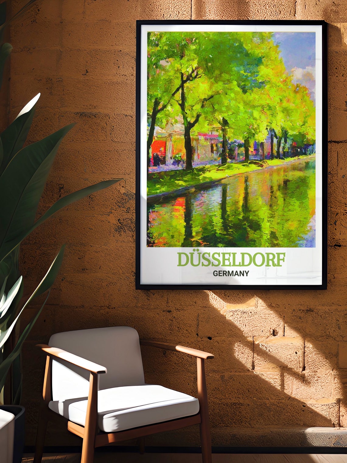 Düsseldorf Germany Königsallee Canal Impressionist Avenue Poster - Image 3