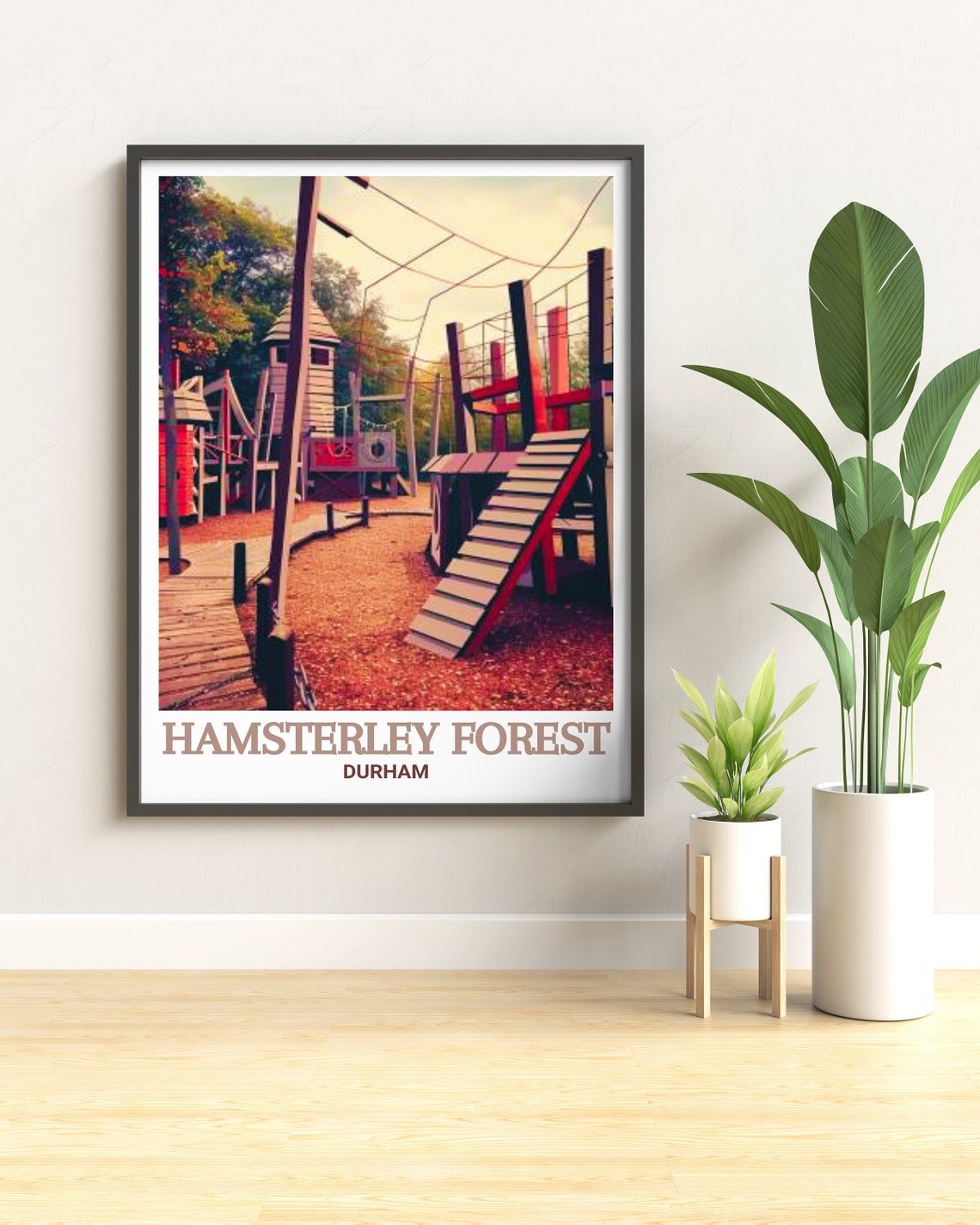 Hamsterley Forest Durham Wooden Adventure Playground Scene Poster - Image 2