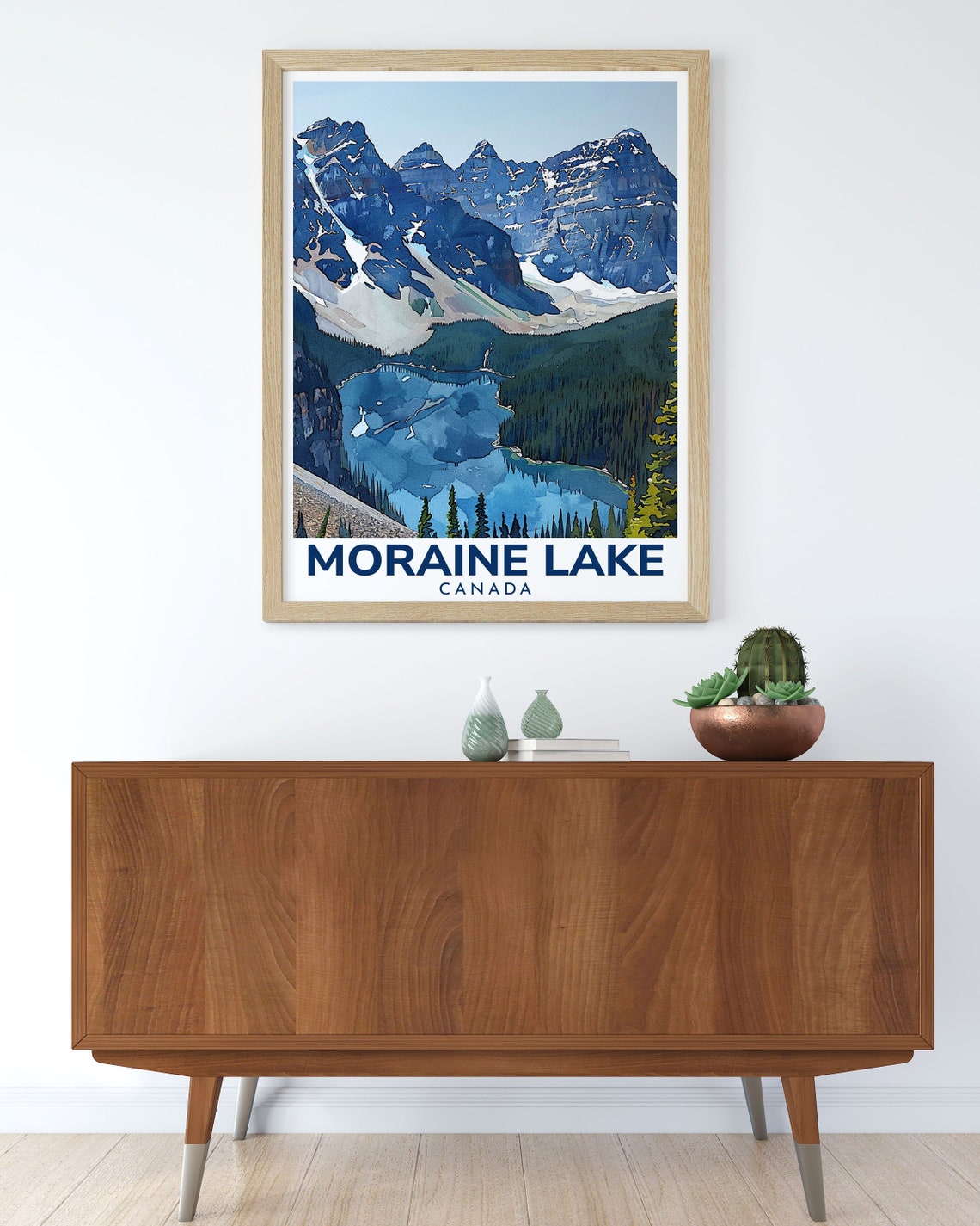 Moraine Lake Travel Poster Moraine Lake Print Banff National Park Art Natural Beauty Decor Iconic Canadian Print - Image 3