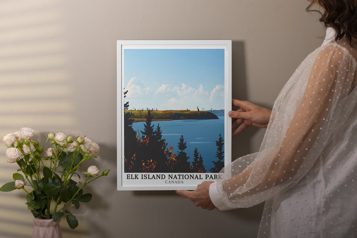 Elk Island National Park Canada Lake View Pine Forest Poster - Image 2