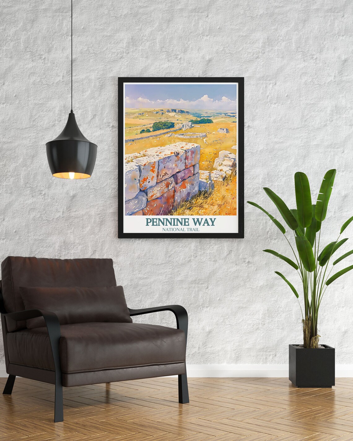 Pennine Way National Trail Ancient Stone Ruins Moorland Hiking Poster Art - Image 3