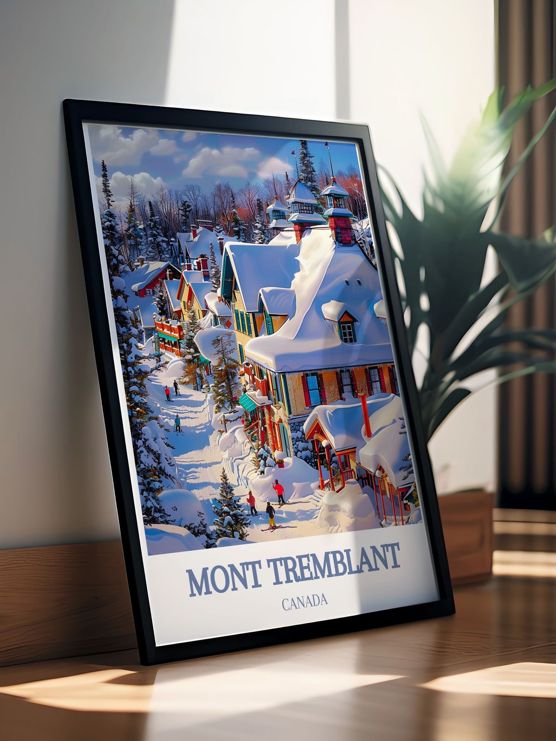 Mont Tremblant Canada Snowy Village Street Winter Scene Poster - Image 2