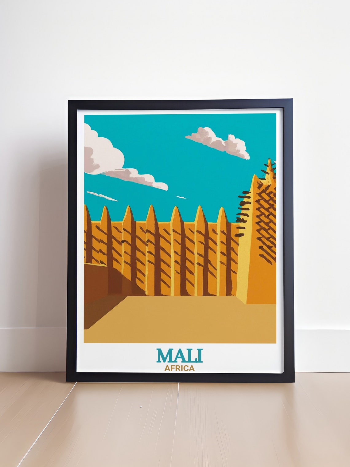 Mali Africa Great Mosque of Djenne Mud Architecture Scene Poster - Image 4