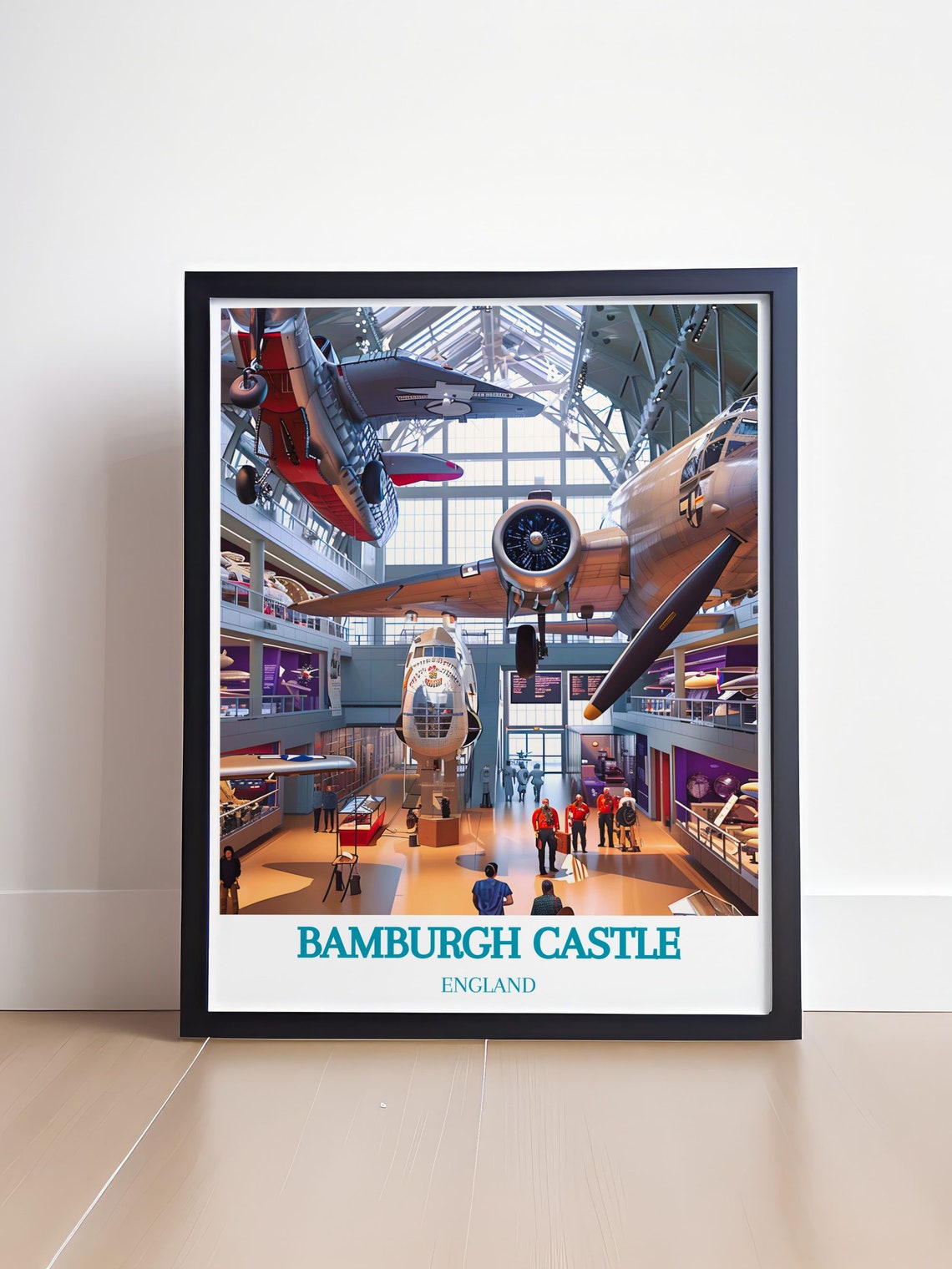 Bamburgh Castle Aviation Museum Vintage Aircraft Hall England Poster - Image 4