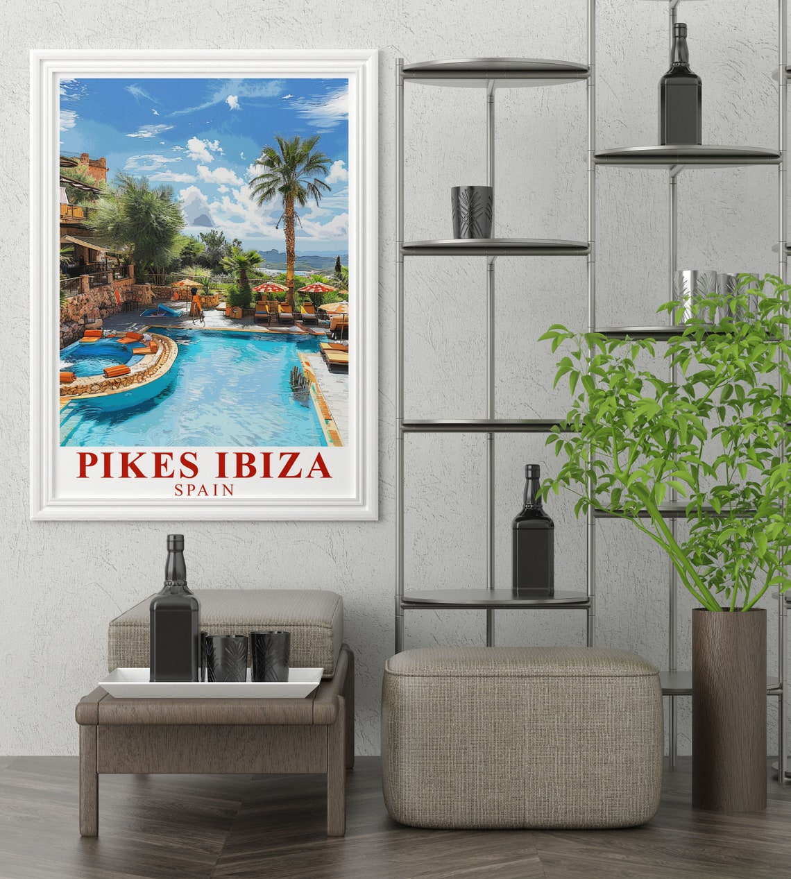 Pikes Ibiza Spain Legendary Hotel Poolside Sun Loungers Poster - Image 3