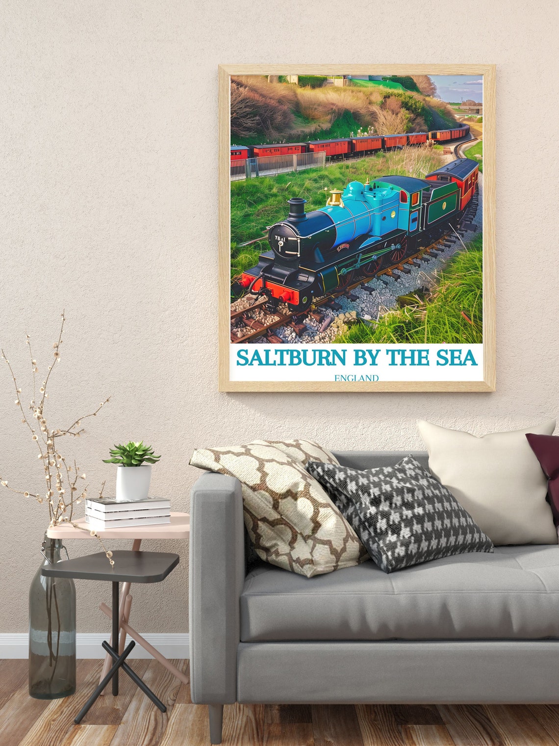 Saltburn By The Sea Miniature Steam Railway Engine On Track Poster - Image 2