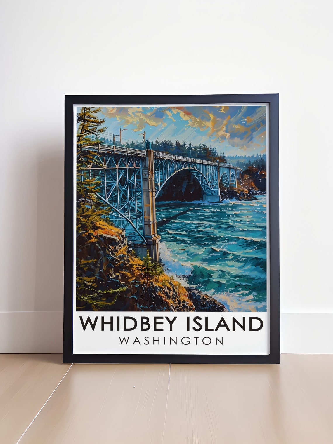 Deception Pass Bridge Over Turquoise Waters of Whidbey Island Poster - Image 4