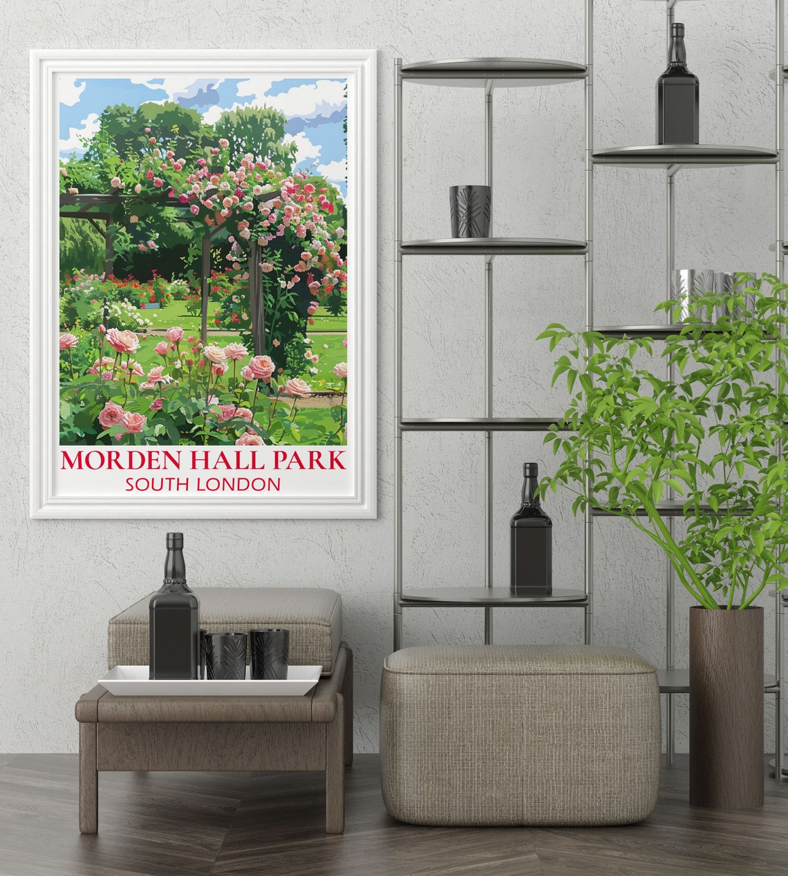 Morden Hall Park Rose Garden Pergola Summer Blooming Roses Poster - Image 3