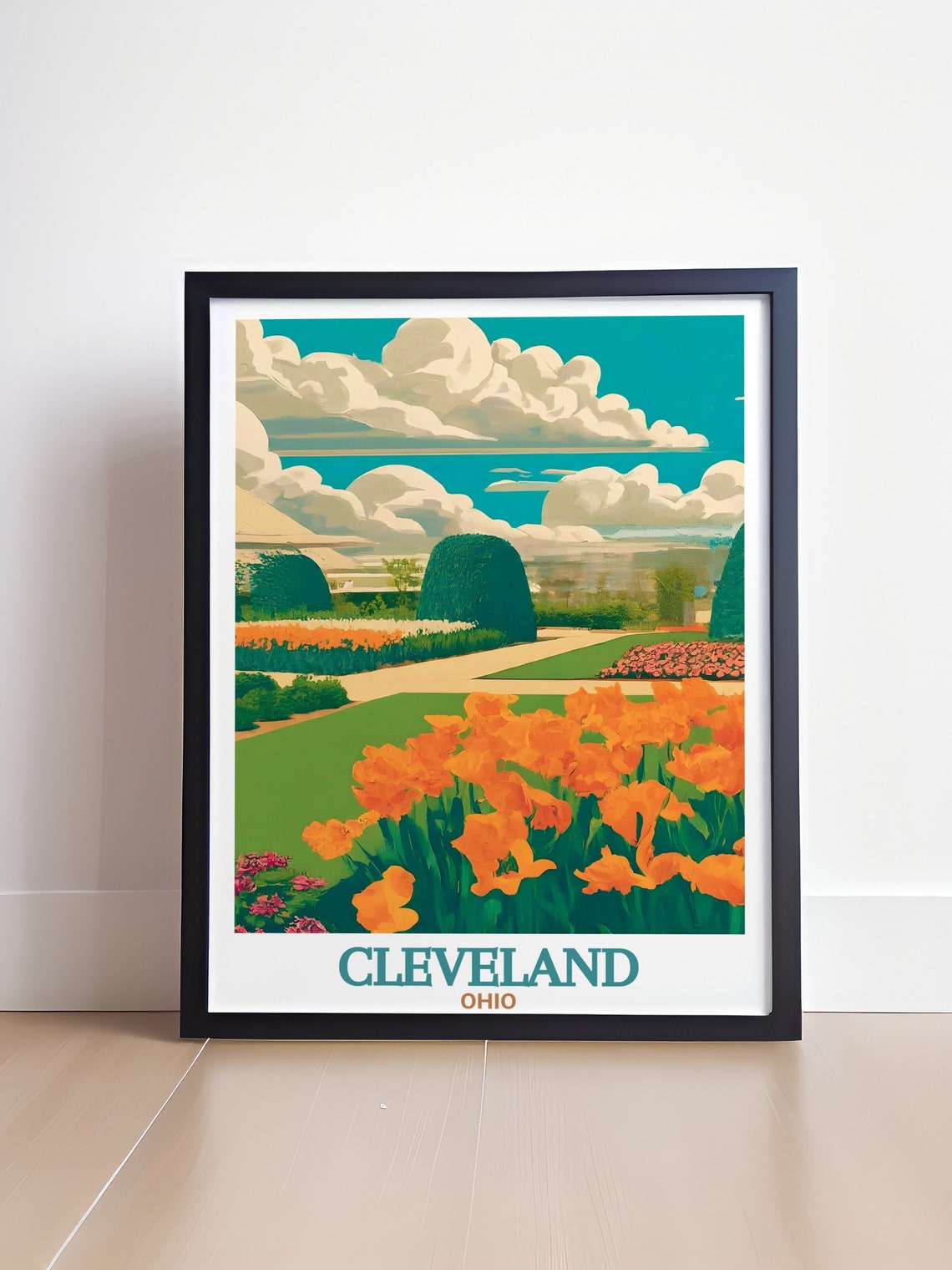 Ohio Cleveland Botanical Garden Flower Beds Glasshouse Poster - Image 4