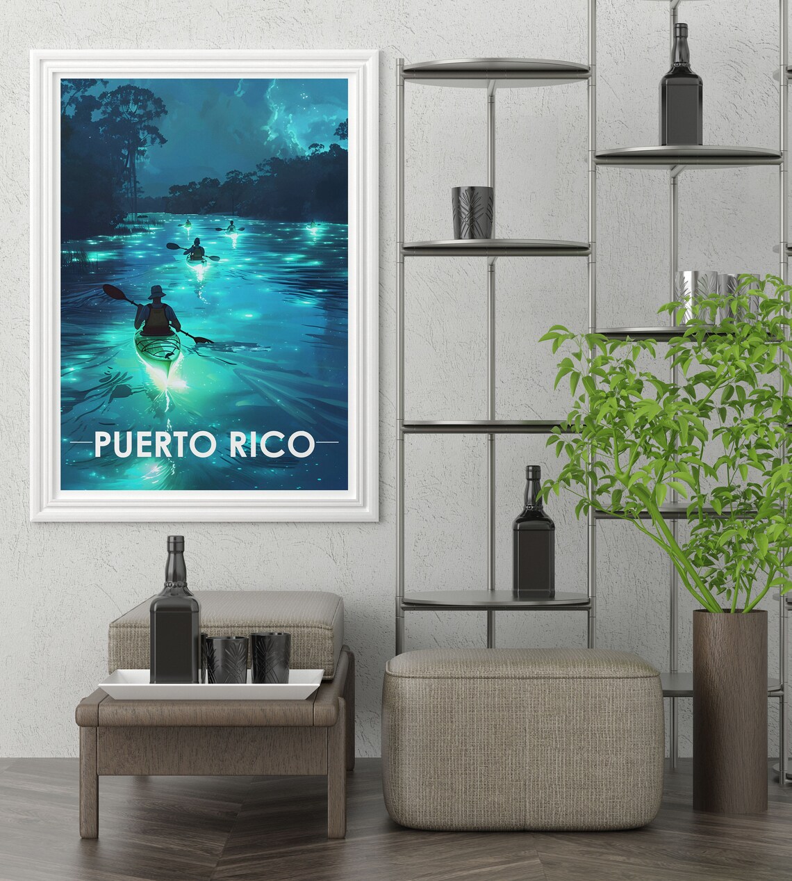 Puerto Rico Bioluminescent Bay Night Kayak Adventure Travel Poster - Image 2