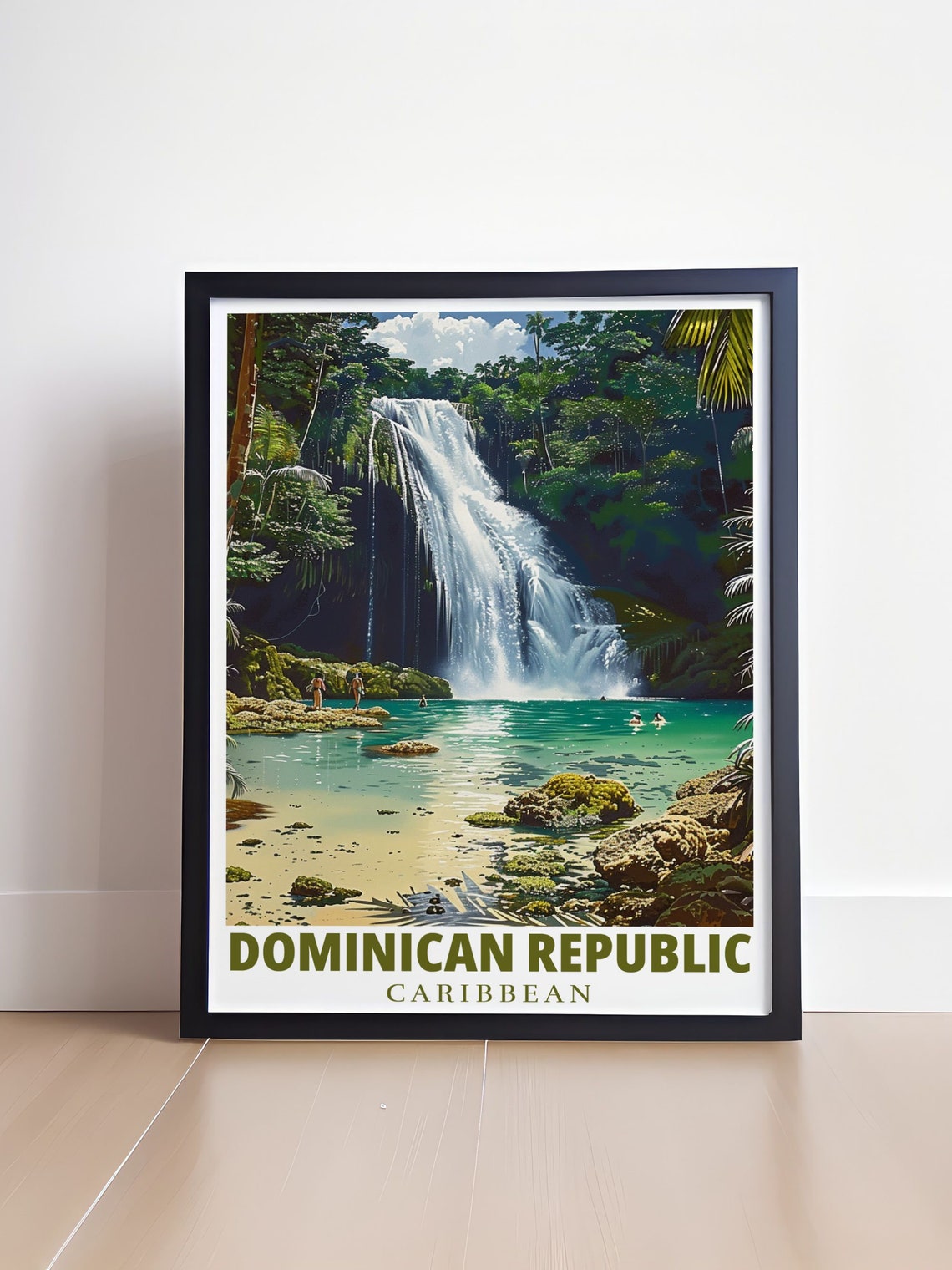 Dominican Republic El Limon Waterfall Jungle Pool Scene Poster - Image 4