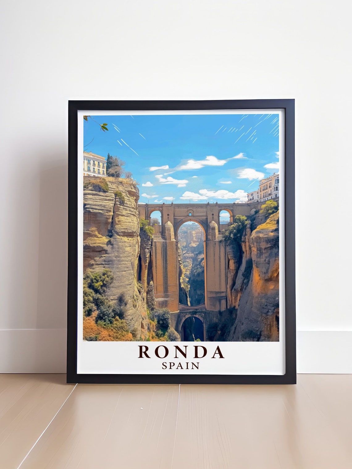 Ronda Spain Puente Nuevo Bridge Dramatic Gorge Travel Poster - Image 4