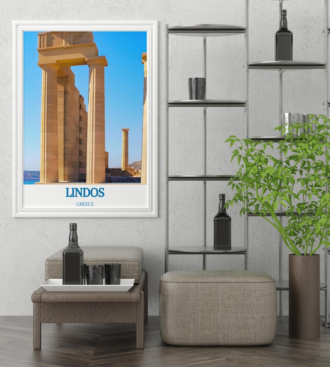 Lindos Temple of Athena Columns Aegean View Greece Photo Poster - Image 3