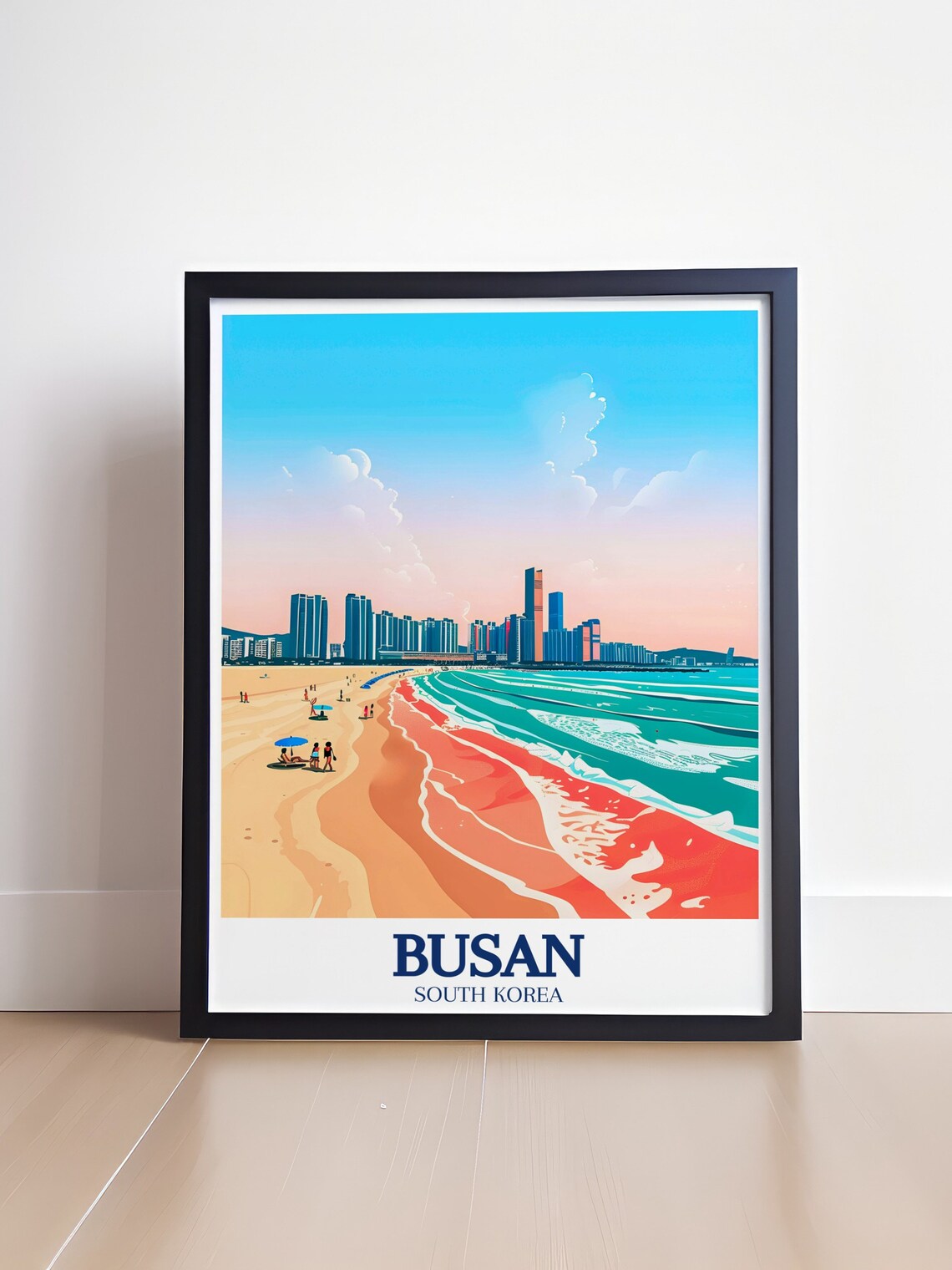 Busan South Korea Haeundae Beach City Skyline Summer Bay Poster - Image 4