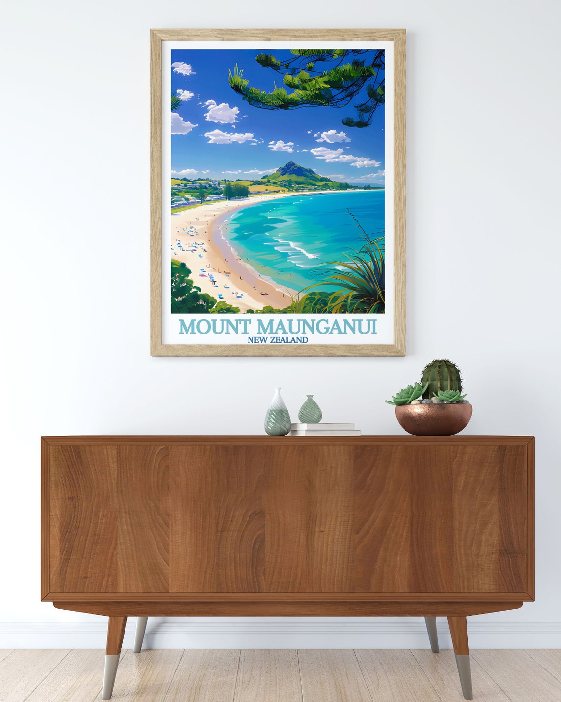 Mount Maunganui Main Beach Mauao Peak New Zealand Coast Poster - Image 3