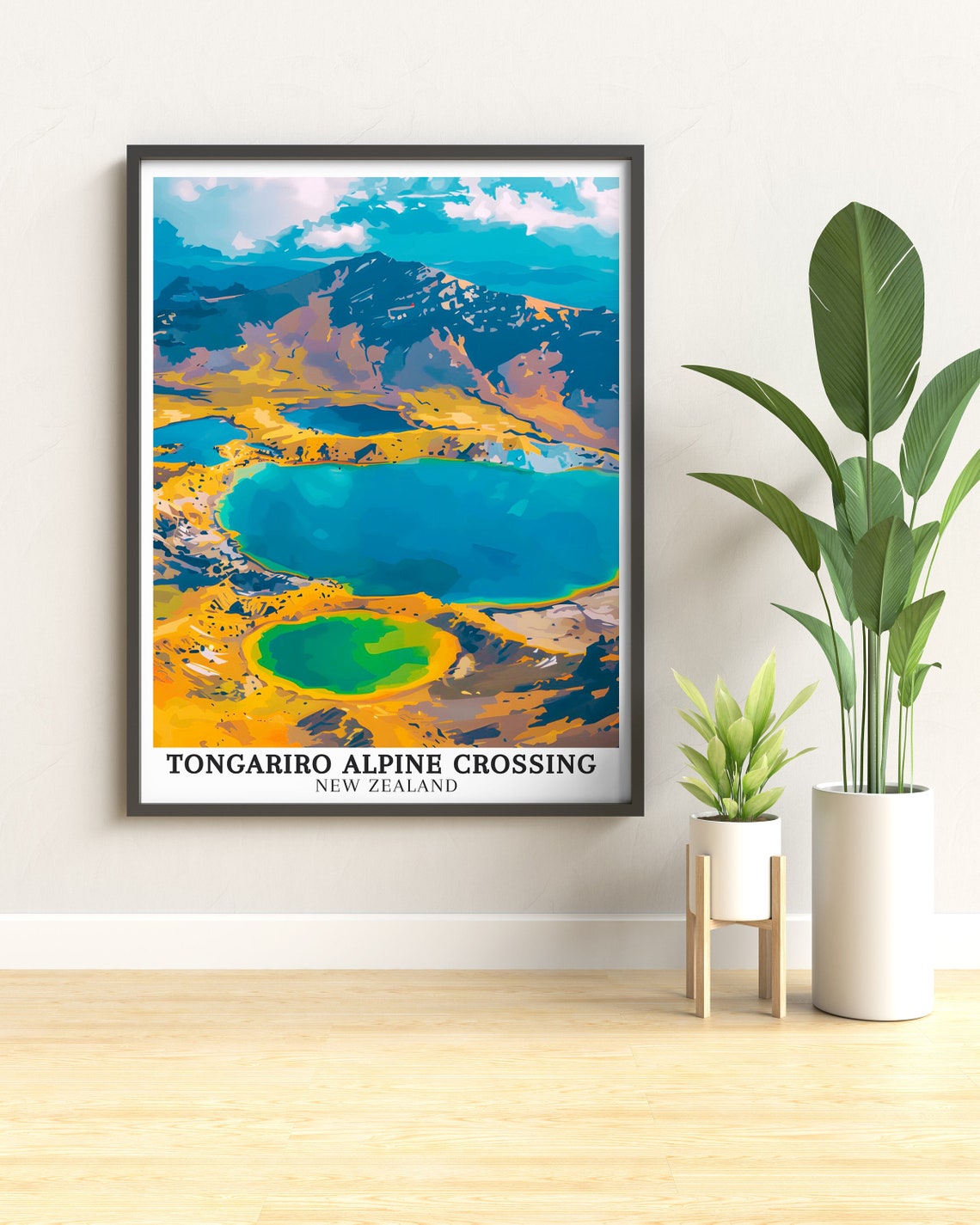 Tongariro Alpine Crossing New Zealand Emerald Lakes Graphic Poster - Image 2