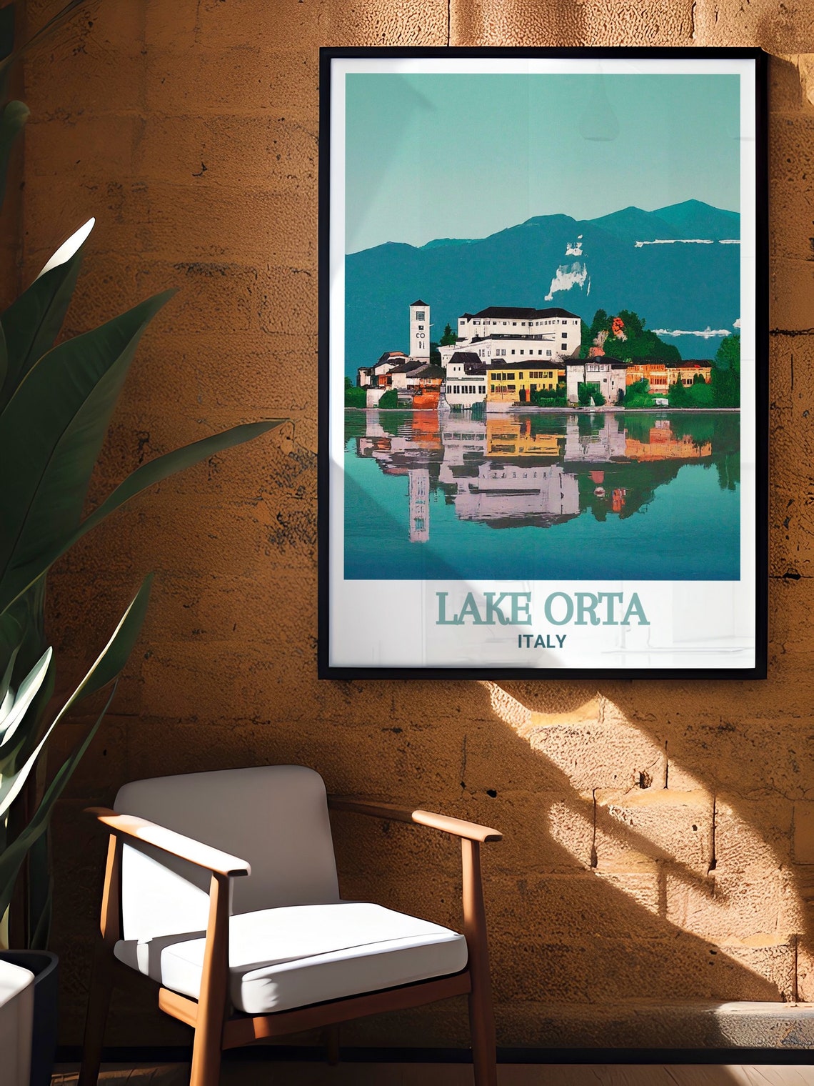 Lake Orta San Giulio Island Mirrored in the Calm Water Poster - Image 2