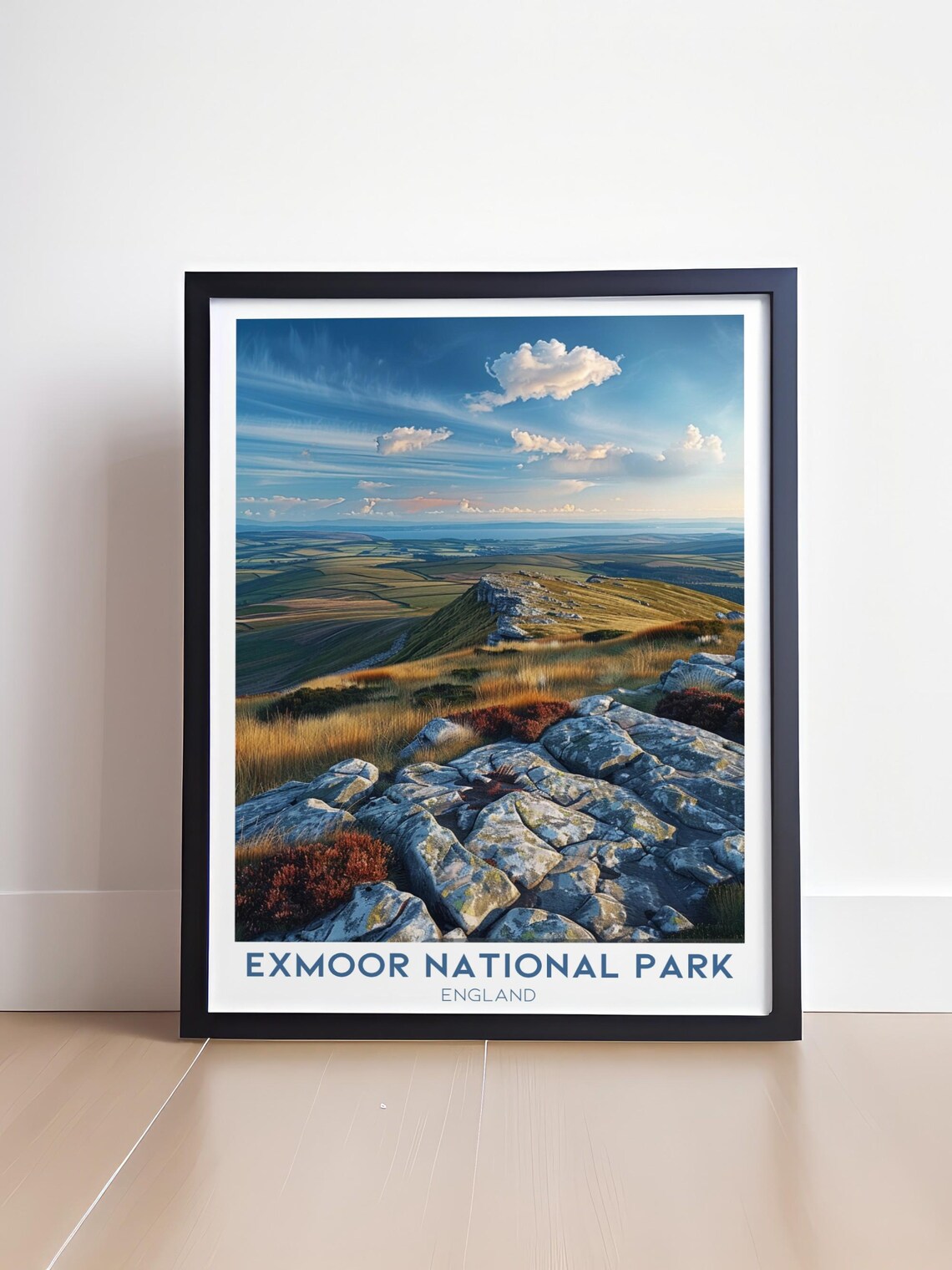 Exmoor National Park England Rocky Moorland Vista Hiking Travel Poster - Image 3