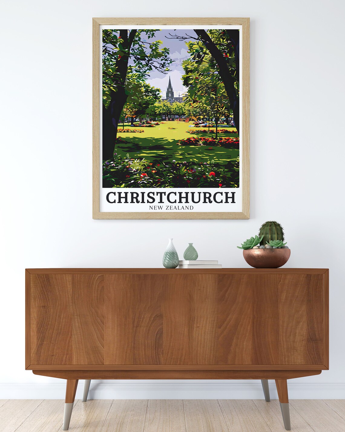 Christchurch Travel Poster, Cathedral and Botanic Gardens - Image 2