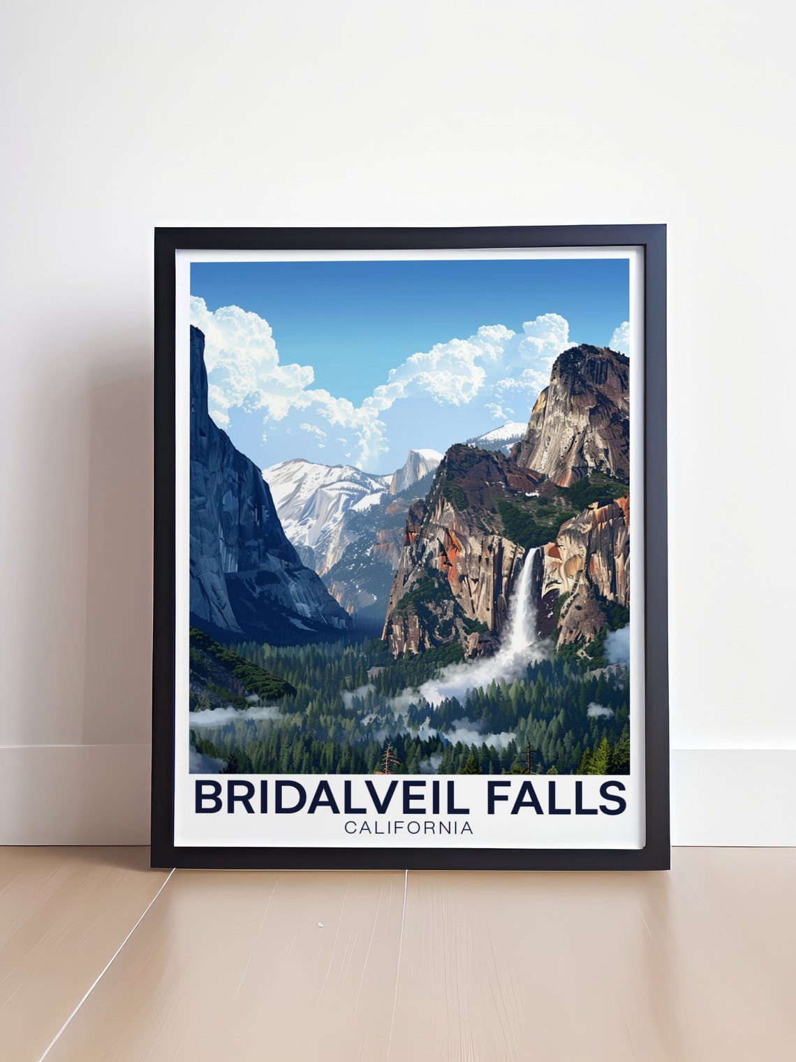Bridalveil Falls From Tunnel View Over Yosemite Valley Travel Poster - Image 4