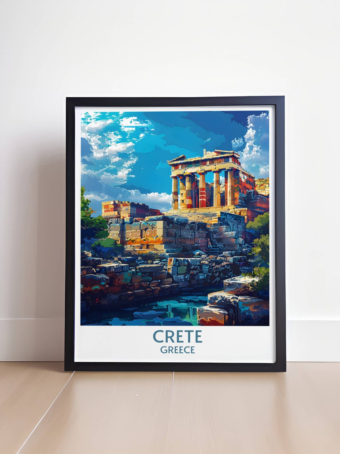 Crete Greece Ancient Temple Ruins On Rocky Mediterranean Coast Poster - Image 4