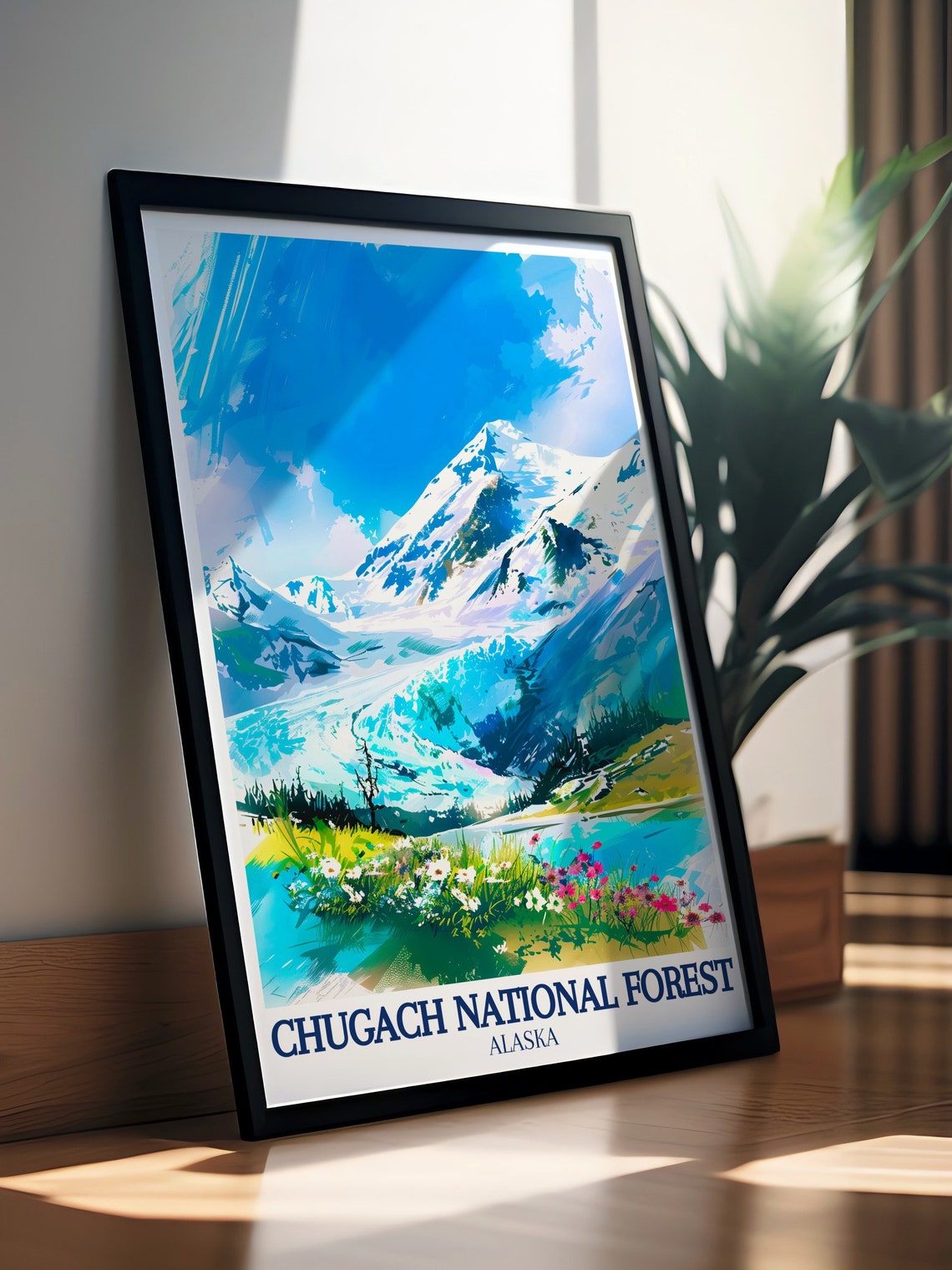 Chugach National Forest Alaska Glacier Meadow Wildflowers Poster - Image 2