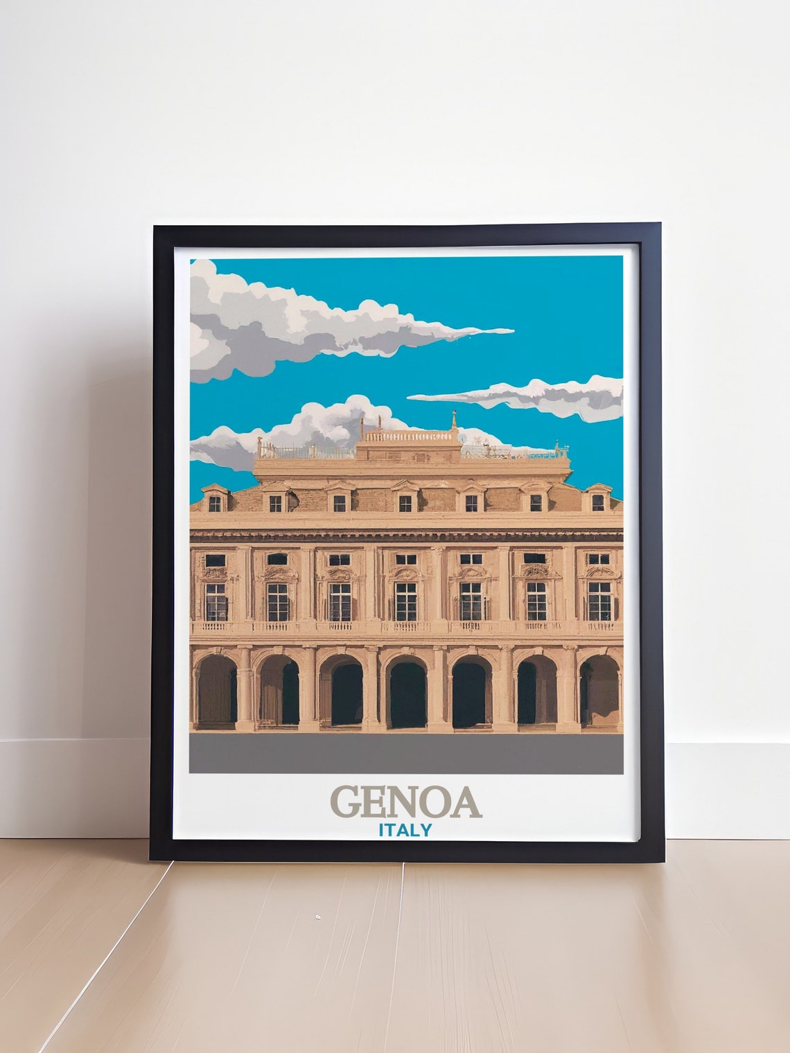 Genoa Palazzo Ducale Golden Palace Facade Italy Travel Poster - Image 4