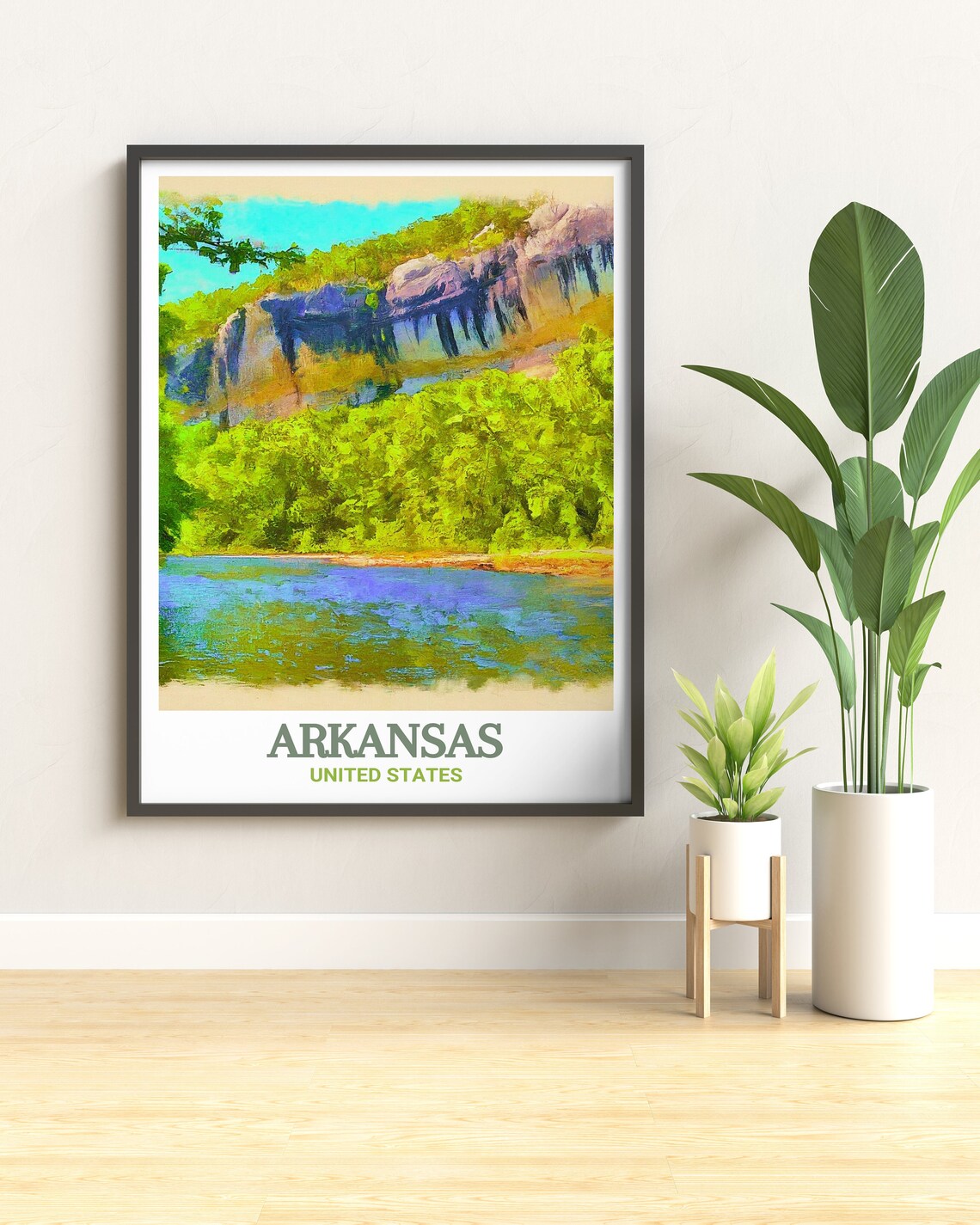 Arkansas Buffalo River Bluffs Forest Watercolor USA Nature Poster - Image 2