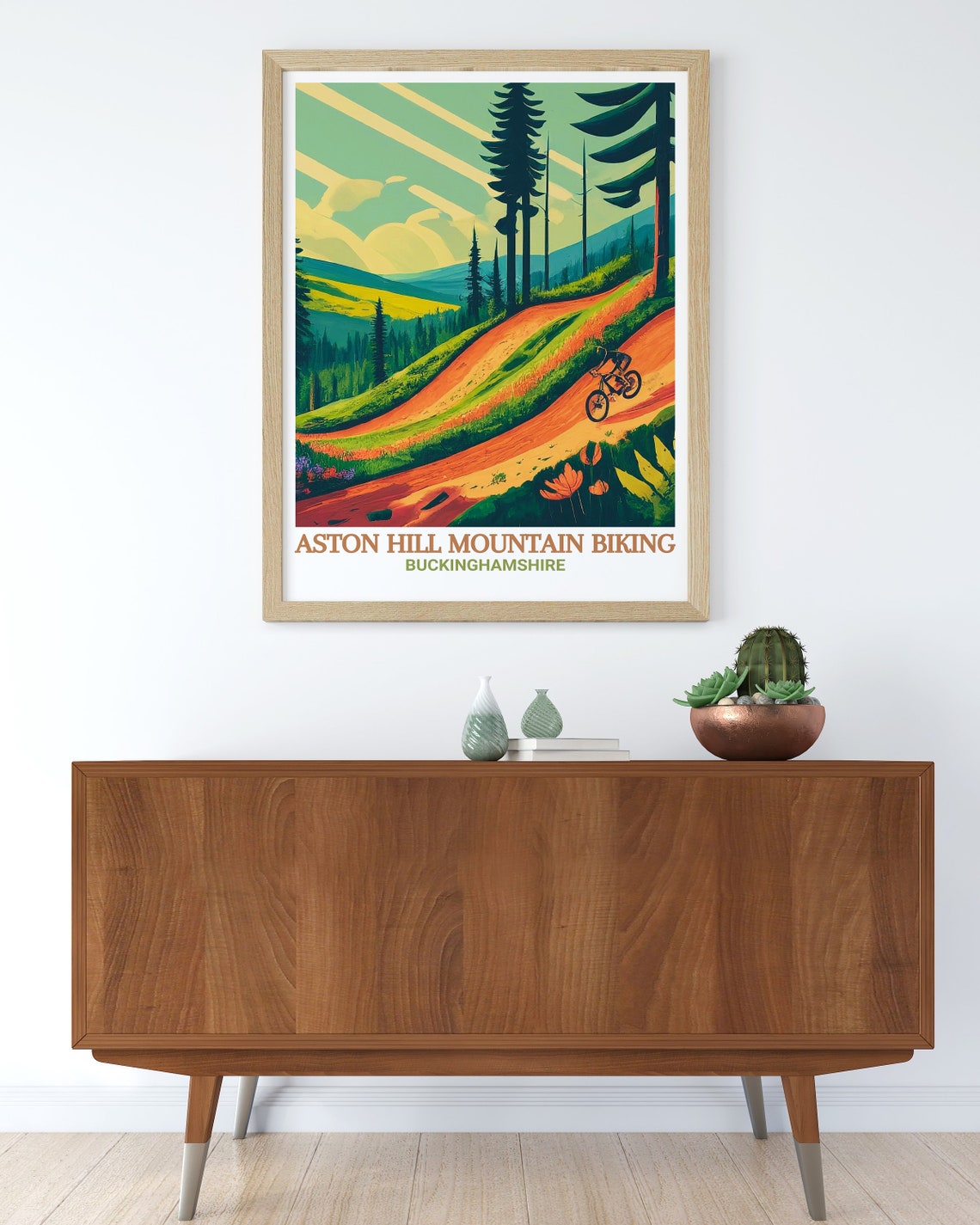 Aston Hill Mountain Biking Downhill Pine Forest Trail Poster - Image 2