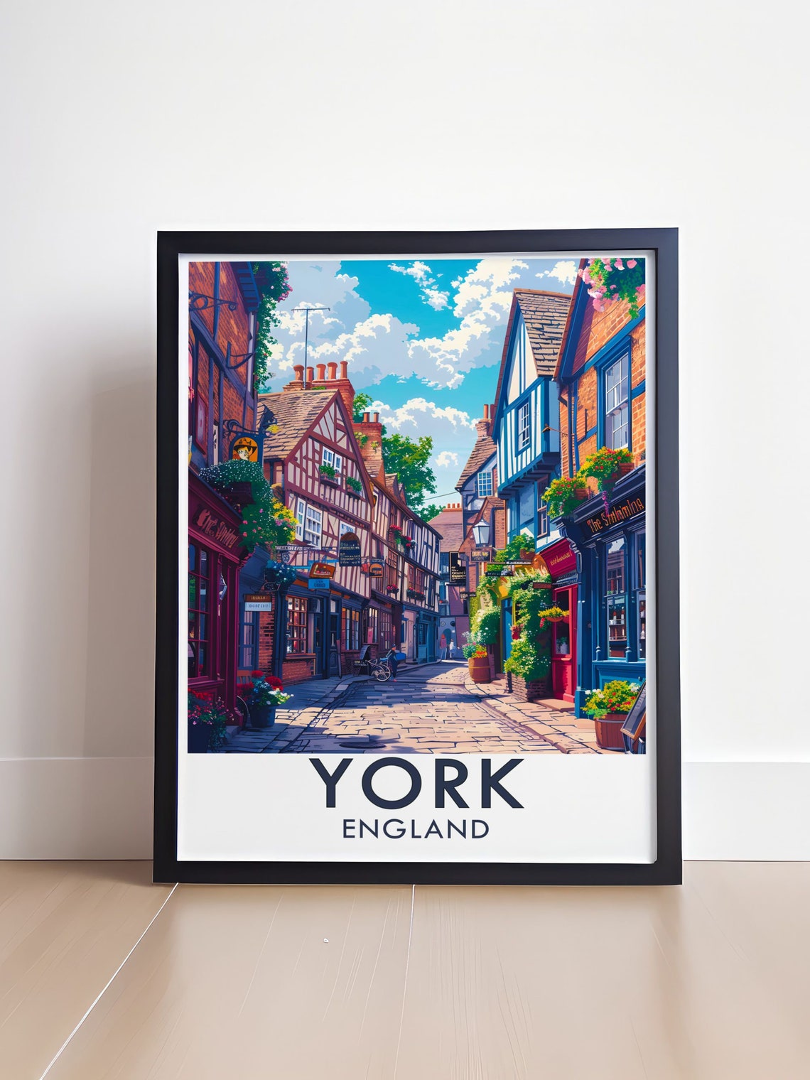 York England The Shambles Medieval Timber Street In Sunshine Poster - Image 4