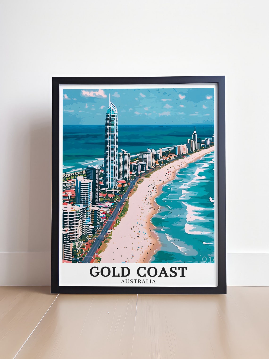 Gold Coast Australia Surfers Paradise Beachfront Skyline Poster - Image 4