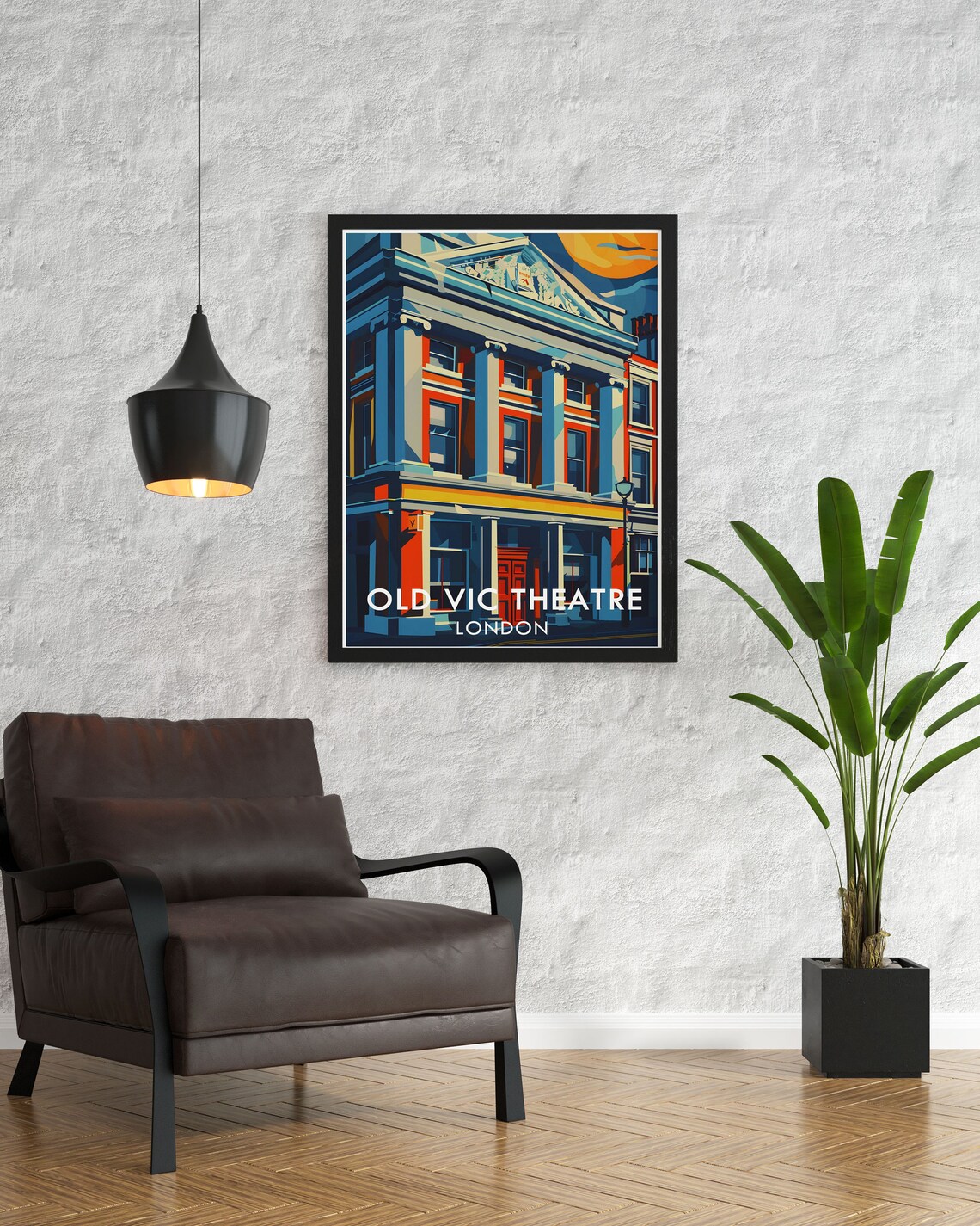 The Old Vic Theatre Travel Poster Exterior Facade Of Londons Historic Theatres Decor Londons Theatres With Our Art Deco Prints - Image 2
