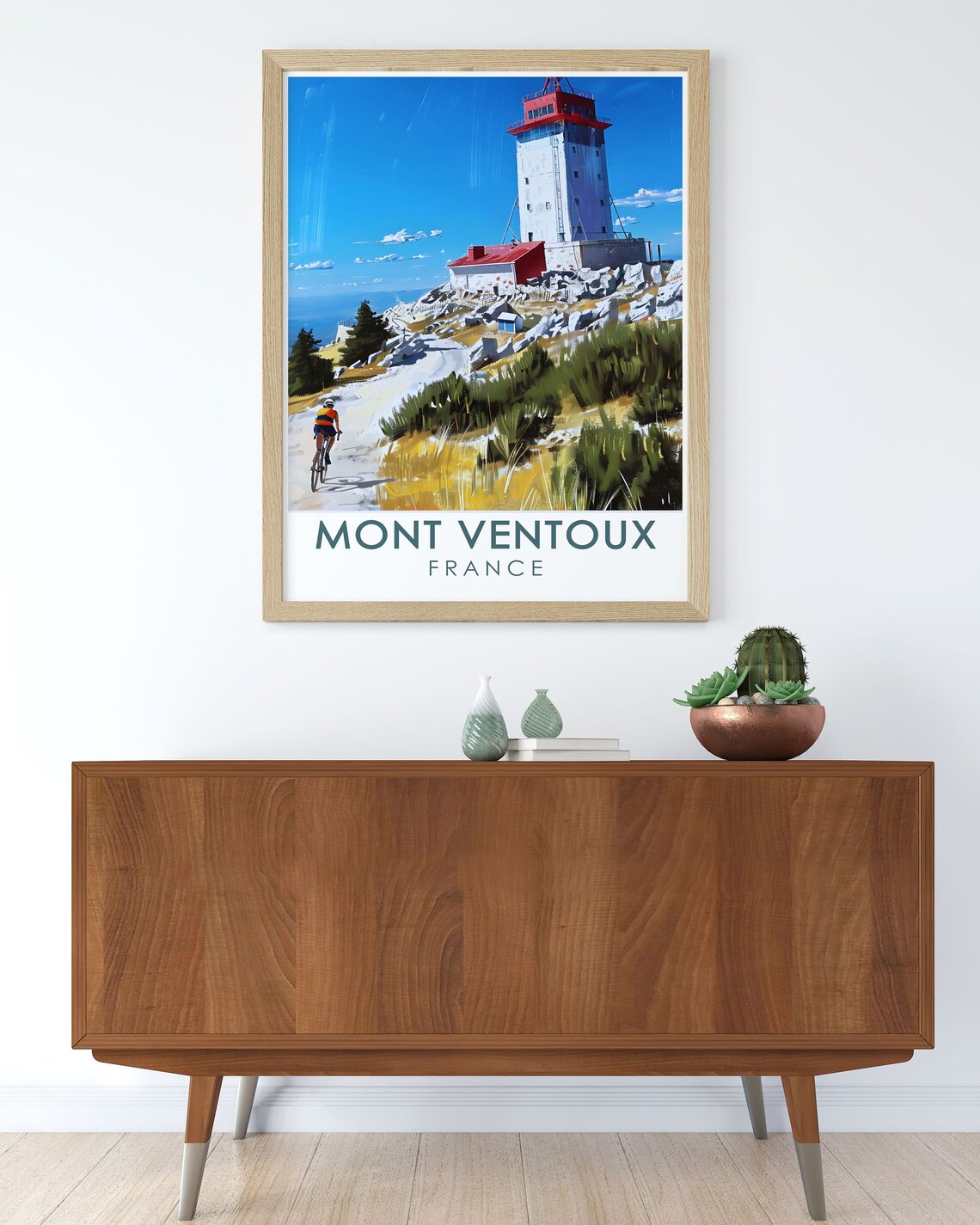 Mont Ventoux France Summit Tower Cyclist Climbing Road Travel Poster - Image 3