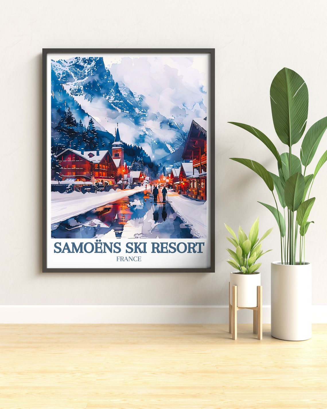 Samoens Travel Print Mont Blanc Grand Massif French Alps Decor Mont Blanc Grand Massif French Alps Art French Alps Travel Poster - Image 2