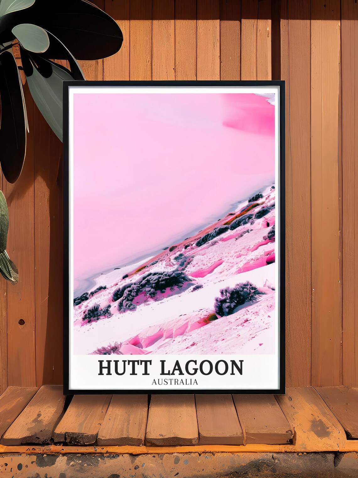 Hutt Lagoon Australia Pink Salt Lake Aerial View Scenic Poster - Image 3