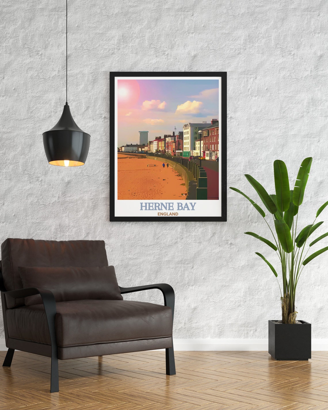 Herne Bay England Sunset Promenade Seafront Golden Hour Poster - Image 2