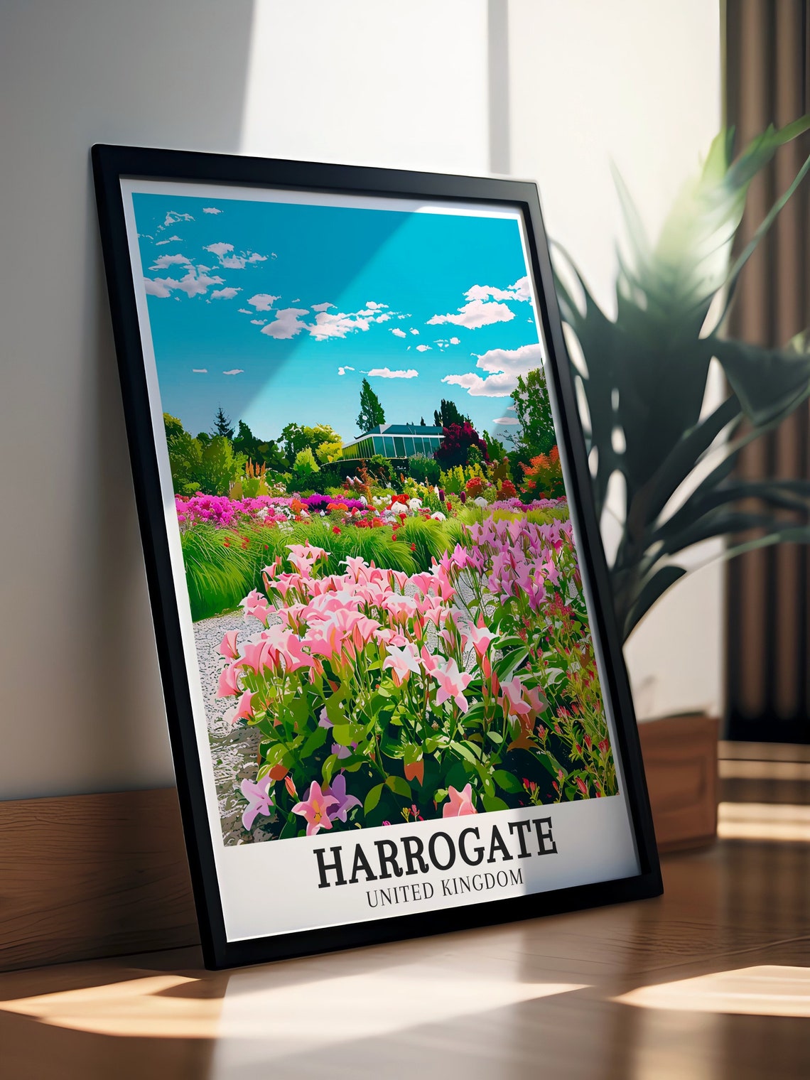 Harrogate Harlow Carr Gardens Summer Flower Beds Travel Poster - Image 3