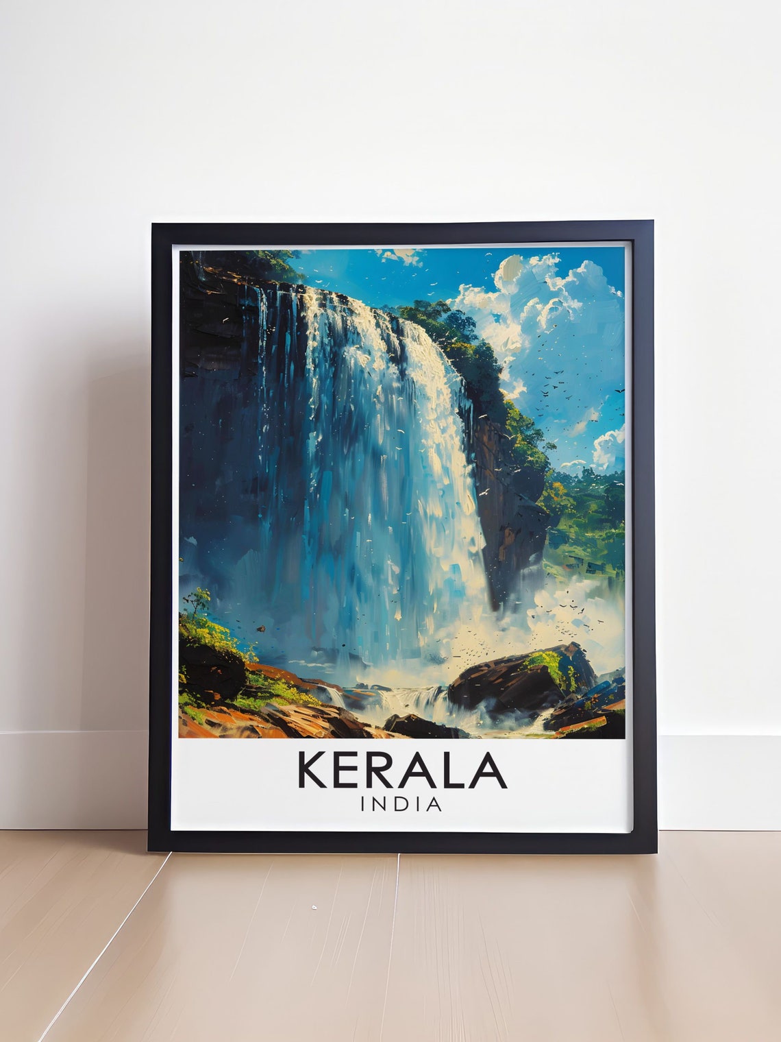 Kerala Athirappilly Waterfalls Cascading Blue Jungle India Poster - Image 4