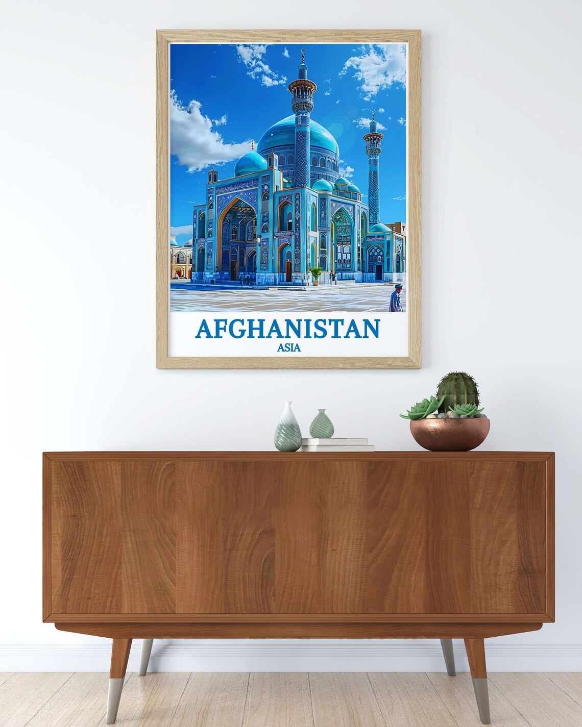 Afghanistan Travel Print, Blue Mosque In Mazaresharif - Image 2