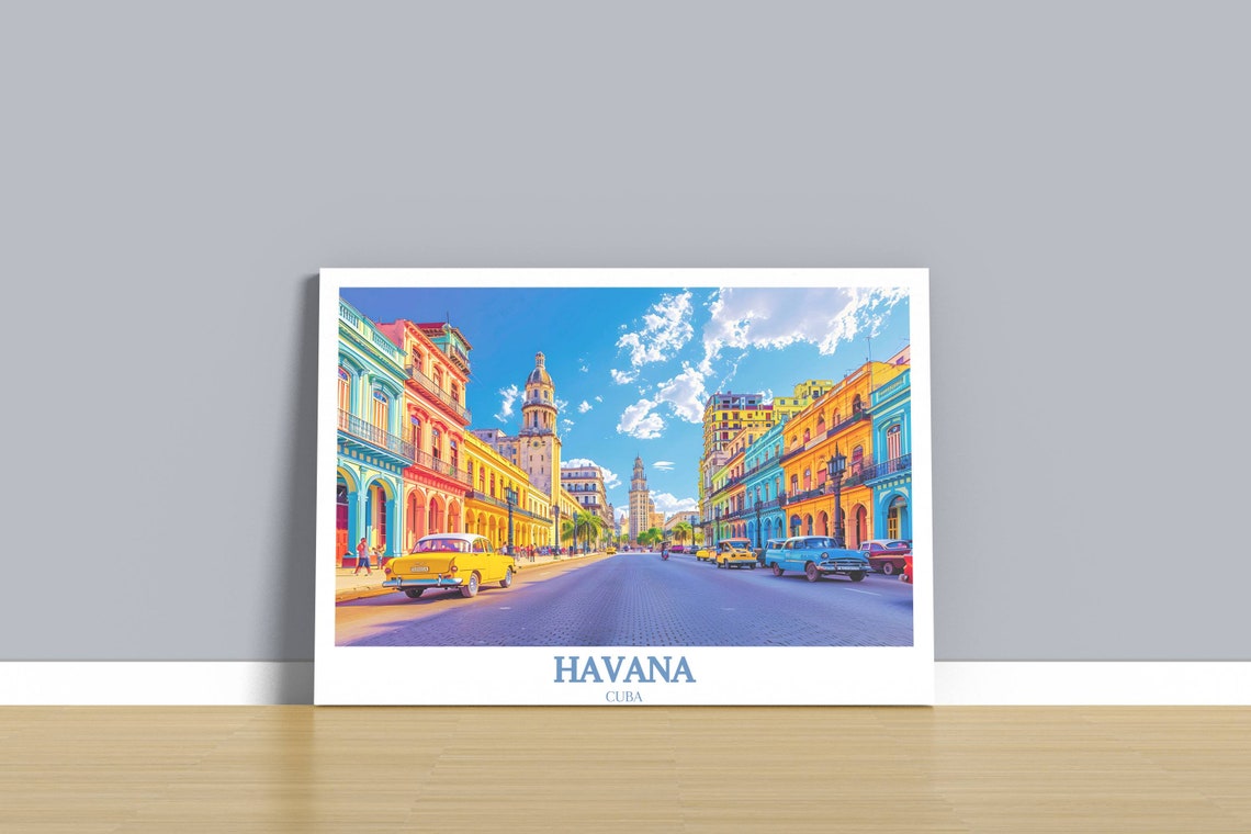 Havana Cuba Classic Cars Colonial Street Retro Travel Poster - Image 4