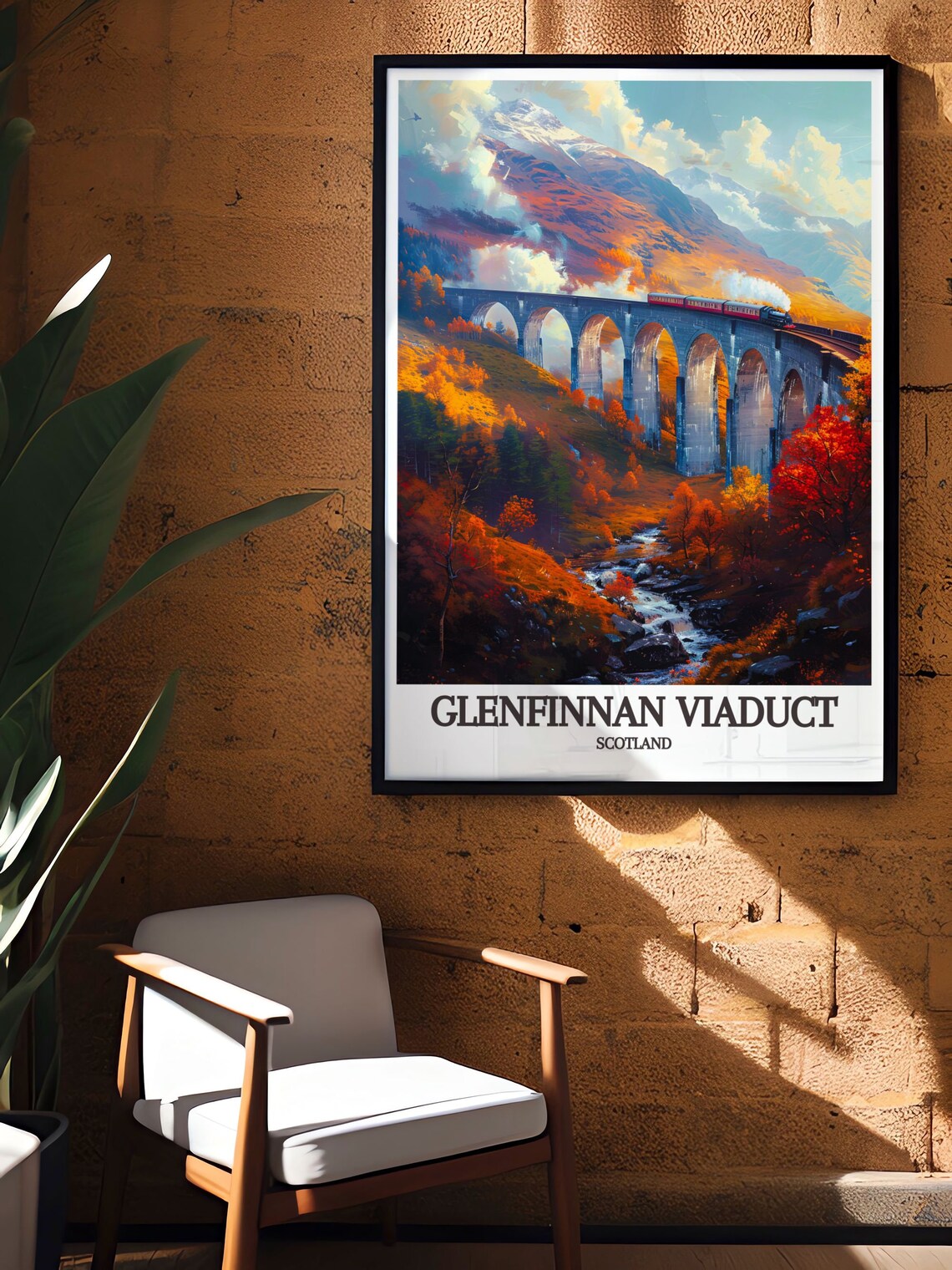 Glenfinnan Viaduct Scotland Steam Train Autumn Highlands Travel Poster - Image 2