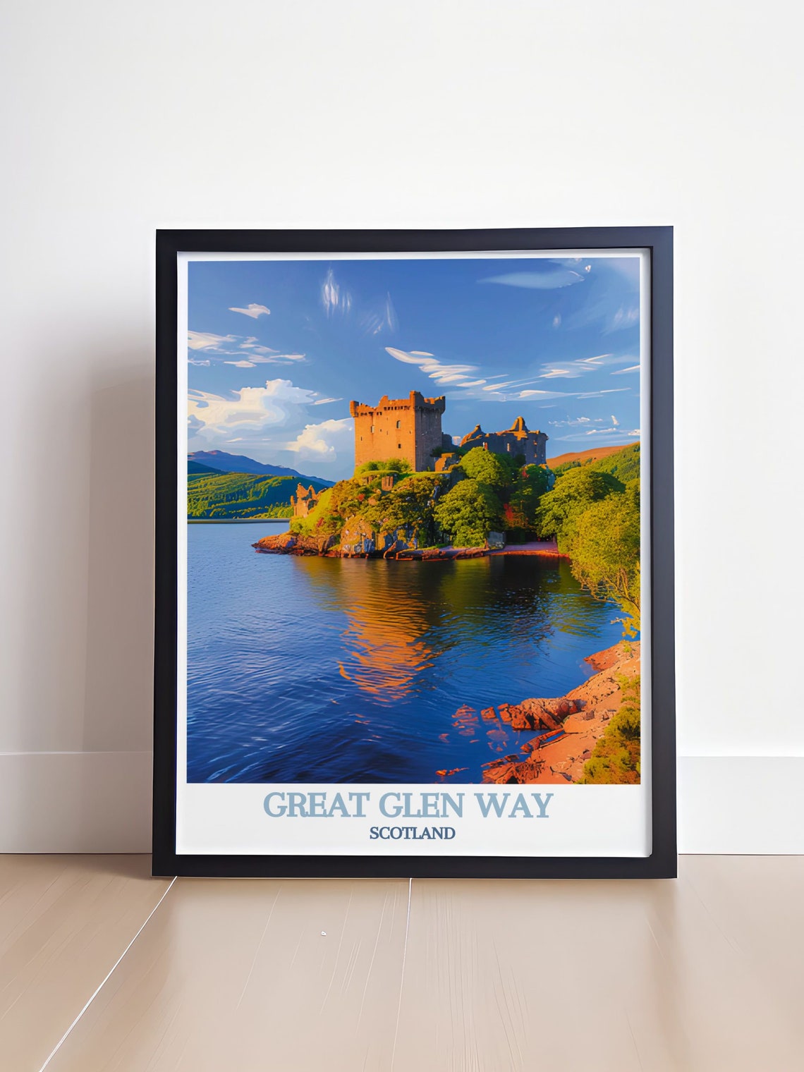 Great Glen Way Scotland Urquhart Castle Loch Ness Travel Poster - Image 4