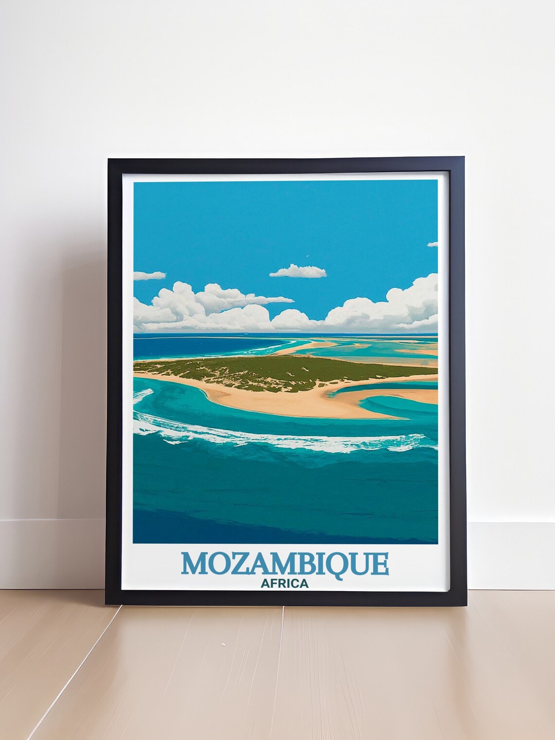 Mozambique Bazaruto Archipelago Aerial Island Lagoon Travel Poster - Image 4
