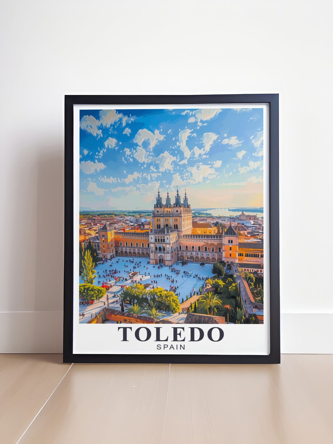 Toledo Spain Alcazar Palace Aerial View over the City Poster - Image 4