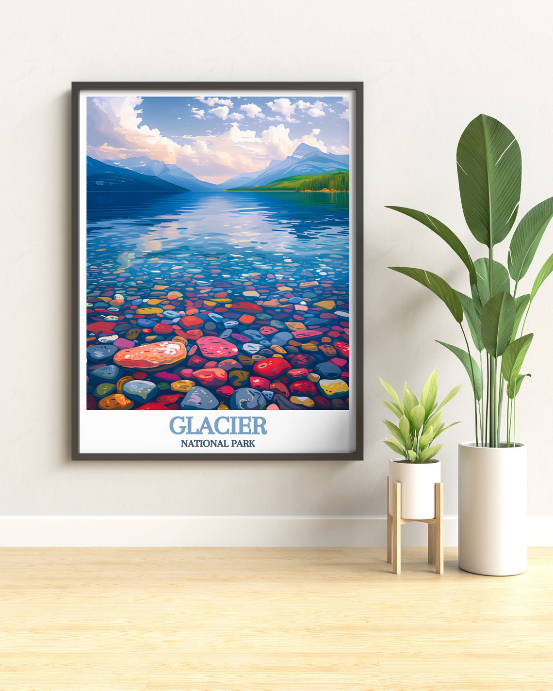 Glacier National Park Colorful Pebbles in Clear Lake McDonald Poster - Image 2